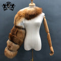 Janefur Fur Sleeve Coat Fashion Lady Luxury Wraps Muff Warmer Fur Neck Detachable Real Fox Fur Sleeves