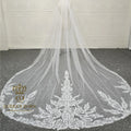 QUEENSGOWN Wedding Dress 3.5 Meters Beaded Veil Long Embroidery Bridal Veil With Comb Lace Wedding Veil for Bride