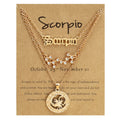 Wholesale 3pcs/set Gold Silver Plated Astrology Constellations Horoscope 12 Zodiac Signs Necklace Jewelry for Women
