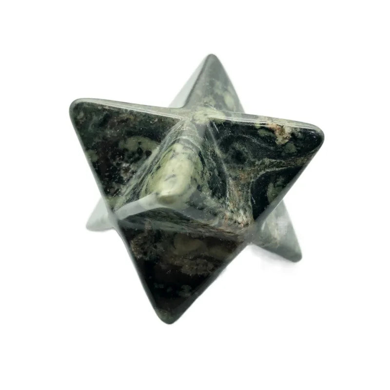 Huiying Amazing 1 inch Carved Natural Kambaba Jasper Crystal Stone Merkaba Head Ornament For Decoration