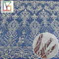 Luxury Heavy Embroidery With 3D Pearl Sequins Tulle Lace Fabric French White Bridal Wedding Dress Beaded Pearls Lace Fabric