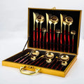 High Quality Hot Sale Knife Fork Spoon Set 24 Piece Flatware Sets Stainless Steel Cutlery Set in Wooden Box MegaBDM