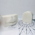 Big Size 2 Design Human Body Artistic Face Mouth Lip Candle Mold Fancy Boho Rainbow Arch Candle Silicone Mold