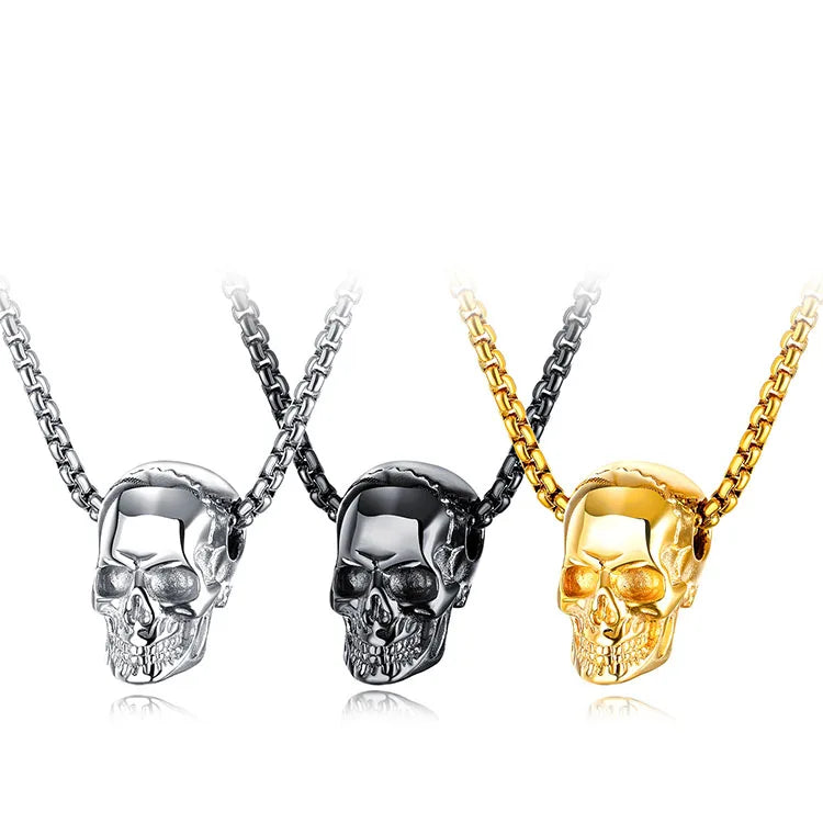 G2008 Hip Hop Jewelry Punk Stainless Steel Skull Pendant Necklaces Mens Jewelry