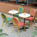 Rattan French Bistro Chairs and Table Francese Bistro Sedie in Rattan Garden Sets Bamboo Patio Bistro Set Outdoor Furniture