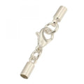 Brass Lobster Claw Cord Clasp with Zinc Alloy Platinum Plated Original Color 29mm Hole Approx 2.5mm 1000PCs/Lot 1638200