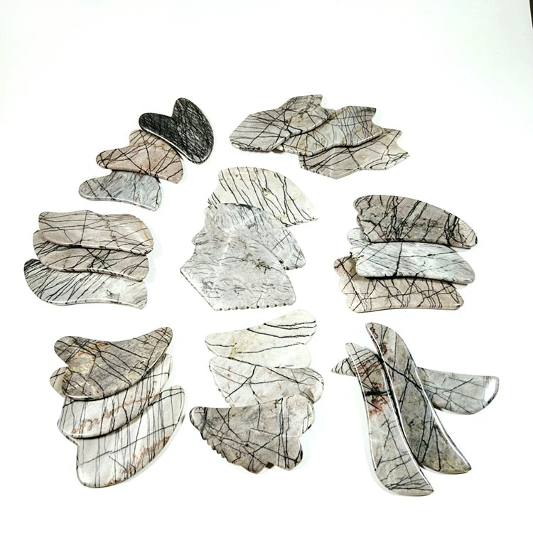 DIY Wholesale Price Natural Stone Scraper Chinese Gua Sha Tools Picasso Jasper Jade Guasha Board