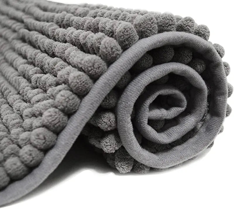 Non Slip Shaggy Soft Chenille Bath Mat Bathrooms Rug Antiskid Water Absorbent Mat for Bathroom Shower