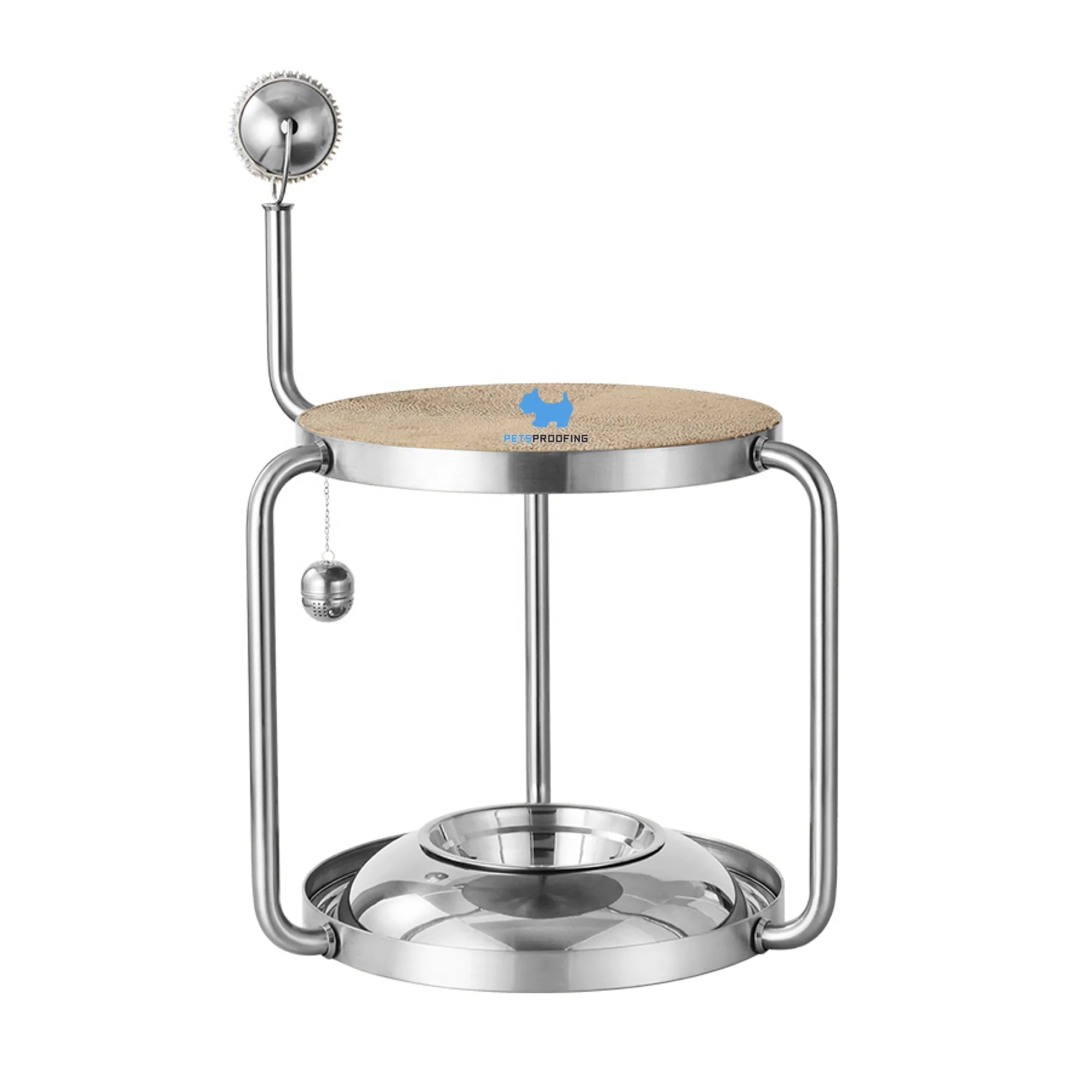 Modern Design Pet Furniture Stainless Steel Cat Climbing Frame Jumping Platform Scratcher Tree Sisal Rope Sustainable Feature