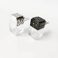 8ml Square Shape with Metal Clip Car Perfume Glass Bottles Empty Hanging Car Diffuser Bottle