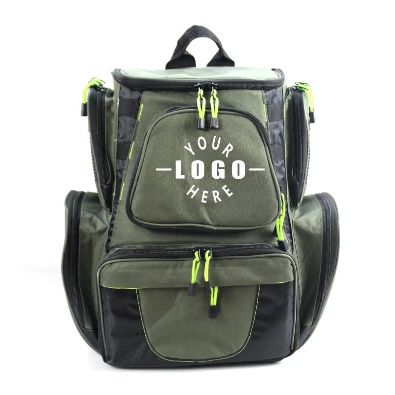 Custom Logo Double Shoulder Large Capacity Fishing Gear Storage Bag Luya Backpack Outdoor Fish protection Bag