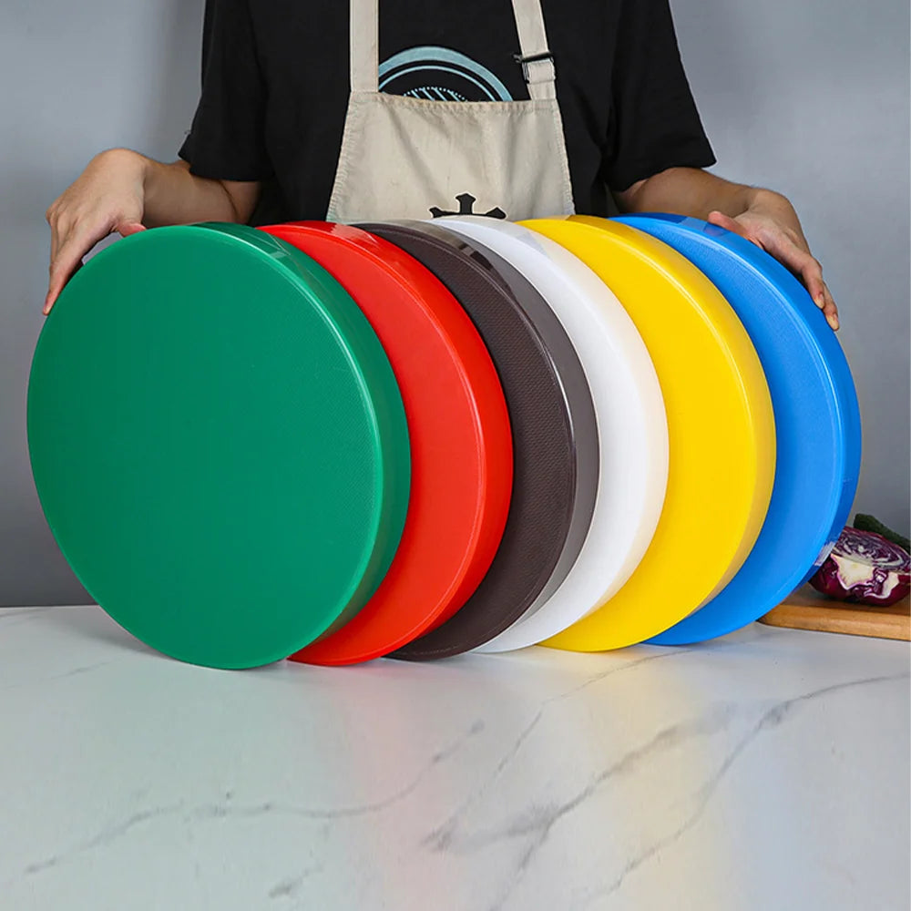 ZSPE Round Pizza Bread Cheese Meat Fruit Vegetable Polyethylene HDPE Cutting Kitchen Board Plastic Chopping Boards