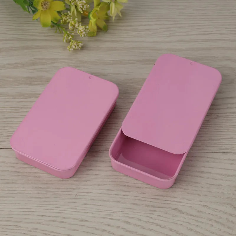 In Stock 80 X 50 X 15 Custom Pink Brow Soap/Cosmetic Packing Tin Box Slide Tin Case