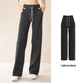 Women's Casual Sports Nylon High Waist Hip-Lifting Drawstring Solid Fitness Jogging Pant Elastic Waist Loose Yoga Leggings
