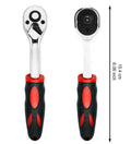 YUHANG 1/4-Inch Drive 72-Tooth Quick-release Reversible CR-V Plastic Handle Ratchet-DIY OEM Carbon Steel 80 NM Max Torque 55-60