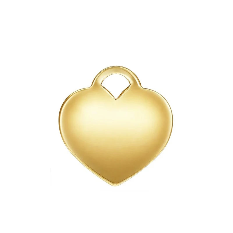 Permanet Big Heart Charms for DIY Jewelry Making 14K Gold Filled Love Pendants