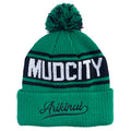 Fashion Black Winter Knit Beanies Custom Patch Embroidered logo Slough Puffball Beanie Hat for Men