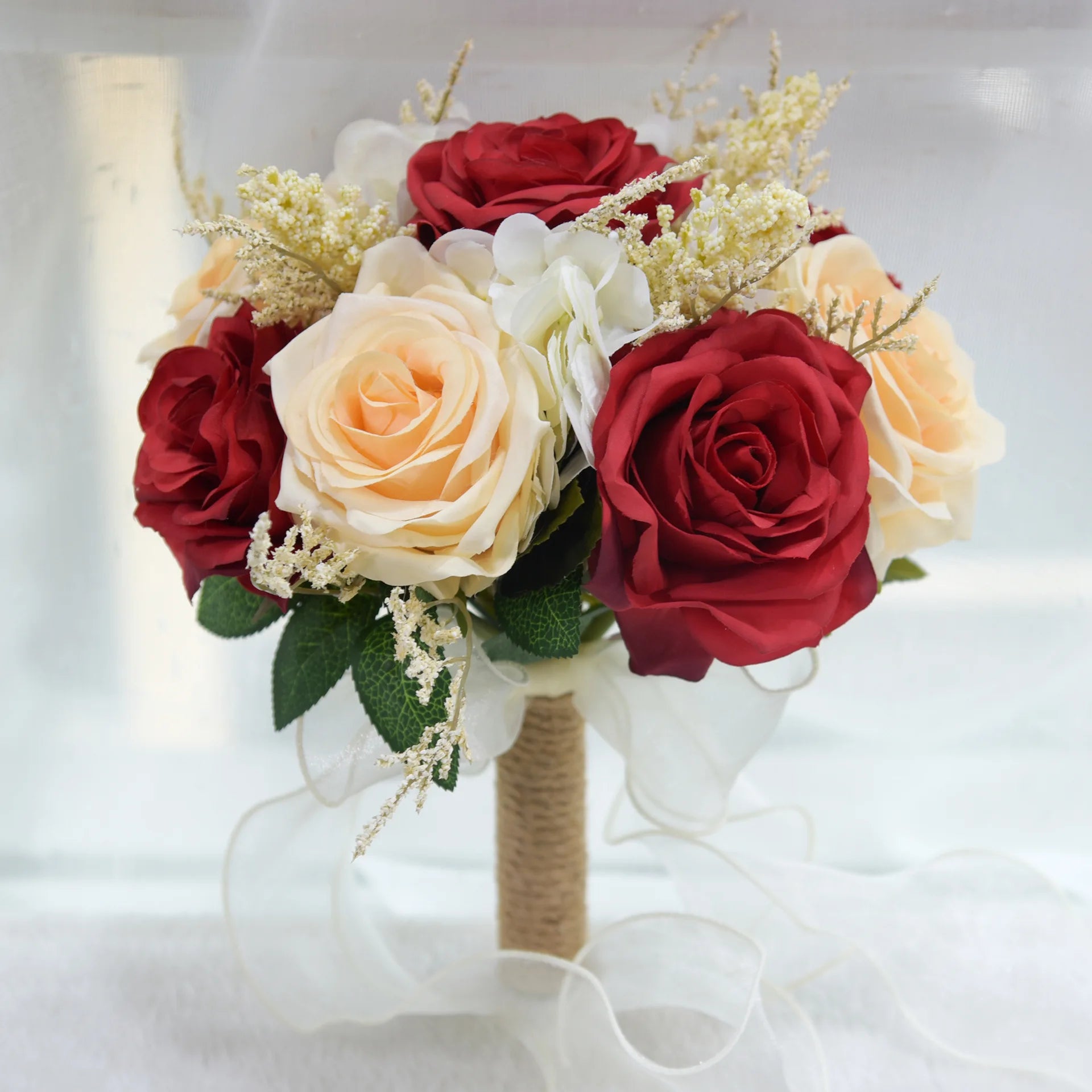 25cm High Quality Moisturizing Latex Roses Flower Bouquet White Real Touch Rose for Wedding Decoration
