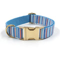 Custom Dog and Cat Collar Leash Set with Striped Buckle Luxury Leather Pet Accessories with Lighting Feature