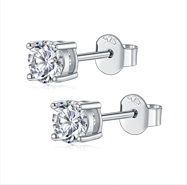 0.5CT GRA Moissanite Certificate 925 Sterling Silver Fashion Jewelry Moissanite Korean Earrings