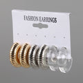Punk Style Metallic Earrings Gold Silver Ccb Coil Wraps Around Nightclub Men's 3cm Personality clear Acrylic Hoop Earrings