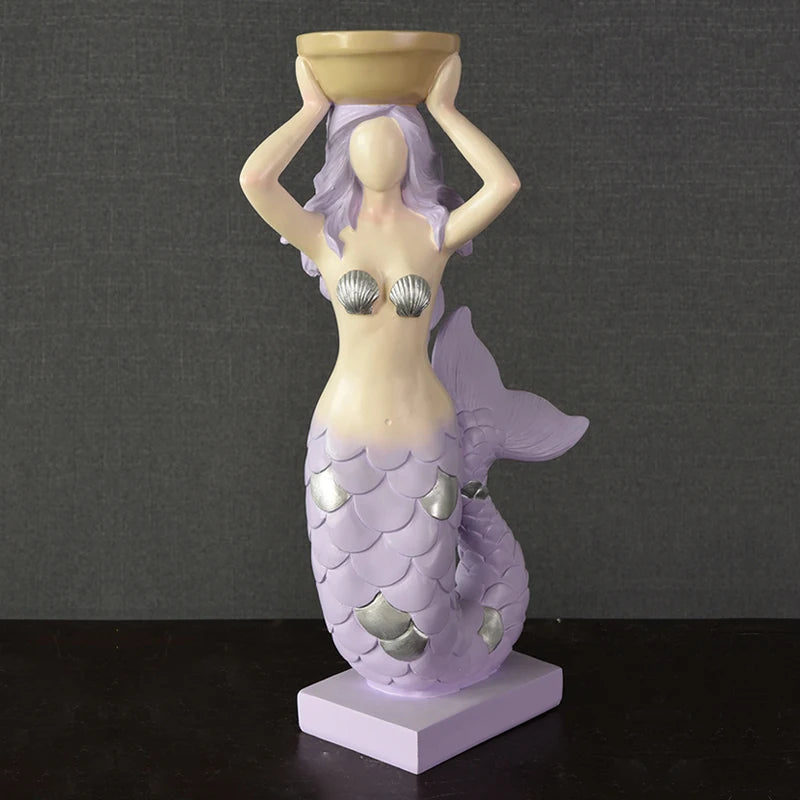 Stylish Trend Modern Design Resin Mermaid Sculpture for Home Decoration