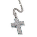 Men's Fashion Necklace Hiphop Trendy Enamel Iced CZ Diamond Luminous Cross Tennis Glowing Cubic Zirconia Rhodium Zircon Hip Hop