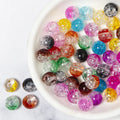 Wholesale Plastic Crystal Explosion Beads Two-color Round Cracked Colorful Loose Beads for Jewelry Bracelet Accessories