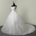 Customize Making 2020 Luxury Lace Embroidery Wedding Dresses 100cm Long Train Sweetheart Elegant Plus Size  Bridal Gown