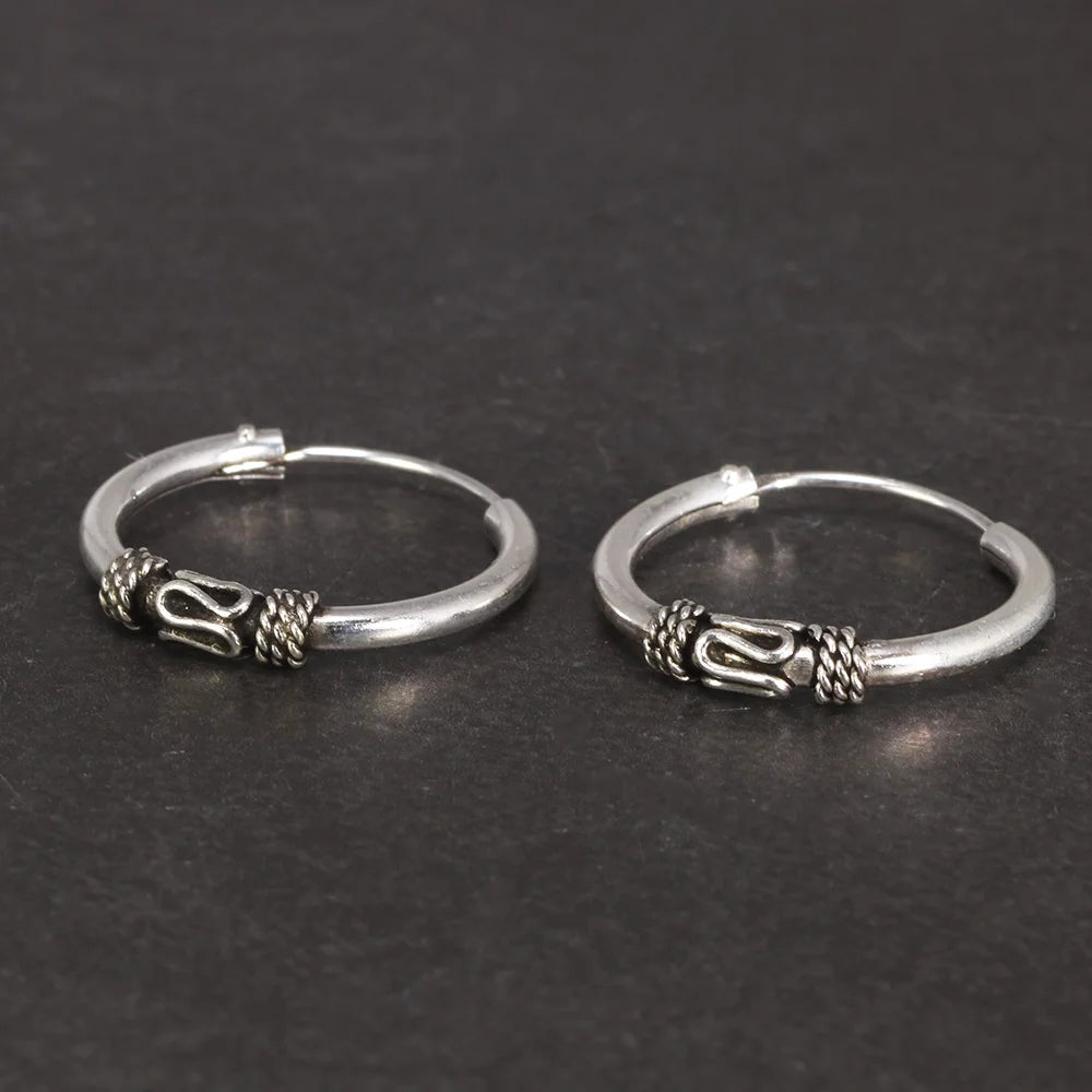 22mm 925 Sterling Silver Fine Jewelry Circle Hoop Earrings for Men and Women