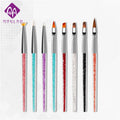 Professional Nail Drawing Pen Colored Handle Painting Brush for Fine Detail Line Art Manicure Sculpture Tools Wholesale