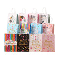 Wholesale Happy Birthday Party Decoration Favor Color Kraft Paper Loot Packaging Candy Snack Gift Bags for Kids