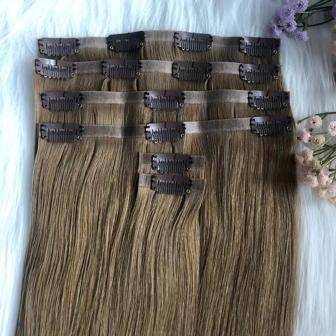 Seamless Cambodian Clip in Human Hair Extention Blonde in 200 Grams