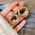 2021 New Korean Crystal Trendy Exquisite Star Moon Long Tassel Dangle Earrings for Women Temperament Crystal Pendant Jewelry