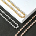 Men's Trendy 18K PVD Gold Plated Brass Bead Chain Necklace 14K Gold Plated Ball Bracelet Geometric Zircon for Weddings Parties