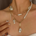 DN1651 Fashion Multi Layer Pearls Necklaces Women Gold Necklace Jewelry