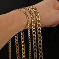 Wholesale Custom 3mm Necklace Chain for Women Men Jewelry 18K Gold Plated Filled Stainless Steel NK Figaro Chain