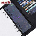 Hongbo Best Selling 12-Design Waterproof Holographic A5 Plastic Label Dashboard for Budget Binders As Loose-Leaf Insert