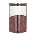Square Shape Handmade Borosilicate Glass Food Storage Jars with Stainless Steel Lid-Dishwasher Safe & BPA-Free