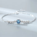 RINNTIN SWB03 Accessories Women 925 Sterling Silver Jewelry Blue Crystal Bracelet Women