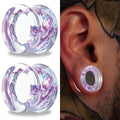 Evorte Jewelry Gauges Plugs Earrings Double Flared Glass Ear Plugs Ear Stretching Kit for Women and Children's Wedding