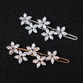 Wholesale Rhinestone Girl Hairpin Flower Jewelry Crystal Zircon Copper Hair Clip Hair Accessories for Girls Women