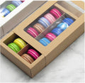 Custom Food Packing Kraft Macaron Packaging Boxes With Clear Window