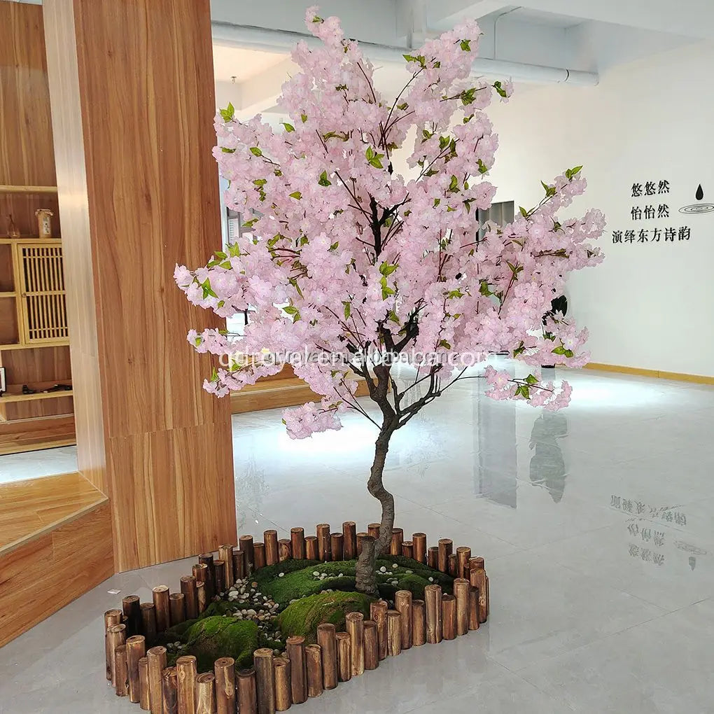 Hot Selling Indoor Outdoor Customized Size Sakura Table Artificial Red White Pink Cherry Blossom Tree for Wedding Decor