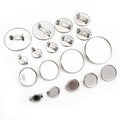 10pcs 8-30mm Inner Size Stainless Steel Material Brooch Style Cabochon Blank Base Cameo Setting Charms Pendant Tray DIY