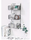 Bathroom Modern Corner Wall Hanging Rack Triple Tier Durable Metal Chrome Finish Sundries Storage No Drilling
