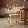 Rustic Wooden Cross Back Chairs With Rattan Seat Event Wedding Dining Botanica Chairs
