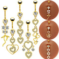 Gaby Belly Ring Wholesale Piercing 316LStainless Steel Piercing Large Heart Gold Plated Body Piercing Jewelry