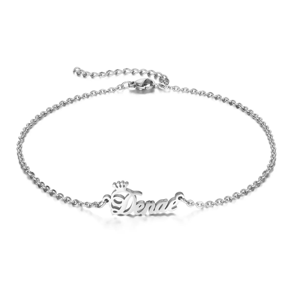 Customized Crown Heart Name Bracelet for Women Wedding Bracelet Stainless Steel Jewelry Engagement Gift