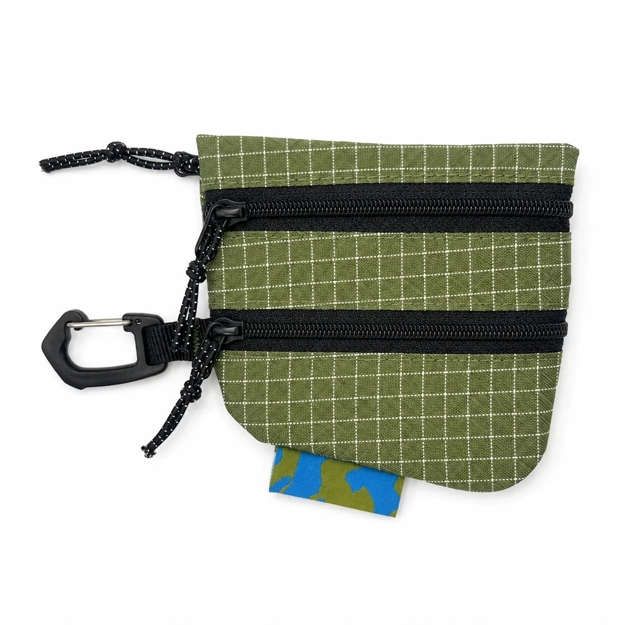 Factory Wholesale Outdoor Lightweight Mini Wallet Portable Key Card Zipper Purse with Carabiner for Travel